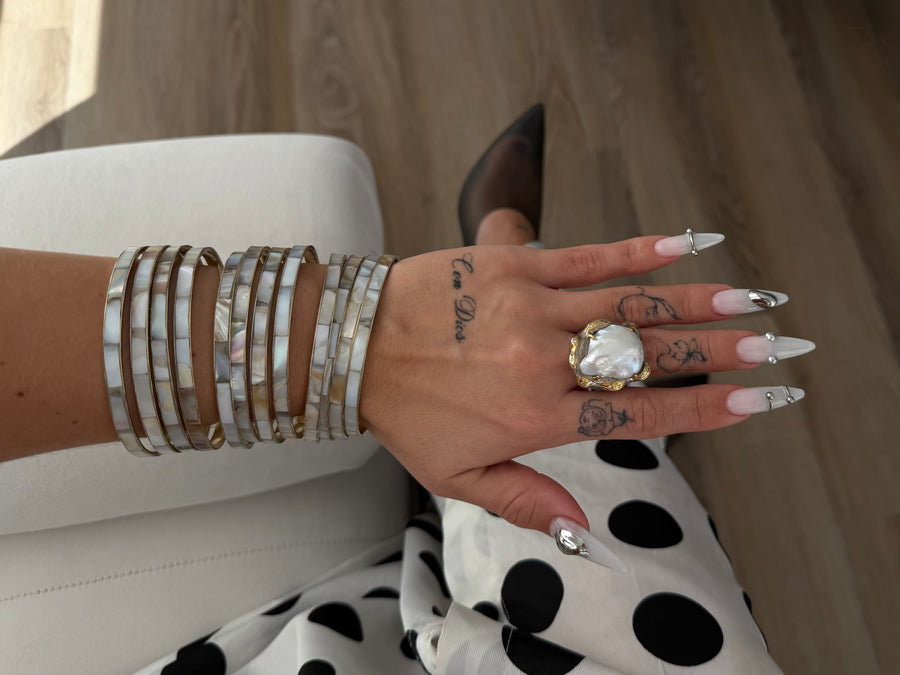 Opal Tile Bangle Set