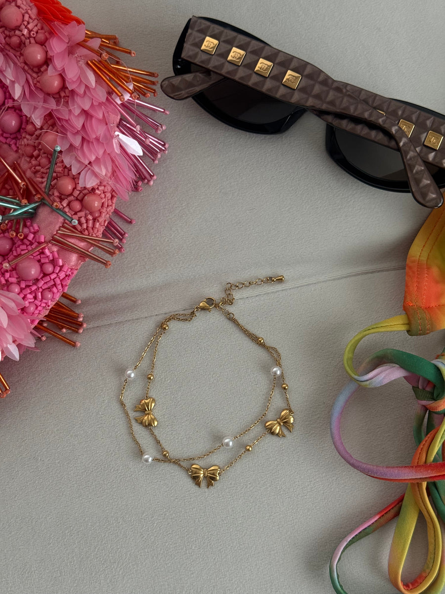 Perlita Bow Anklet